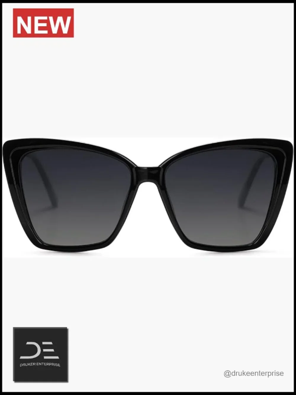 Polarized Cat Eye Sunglasses UV400 Protection Oversized Square